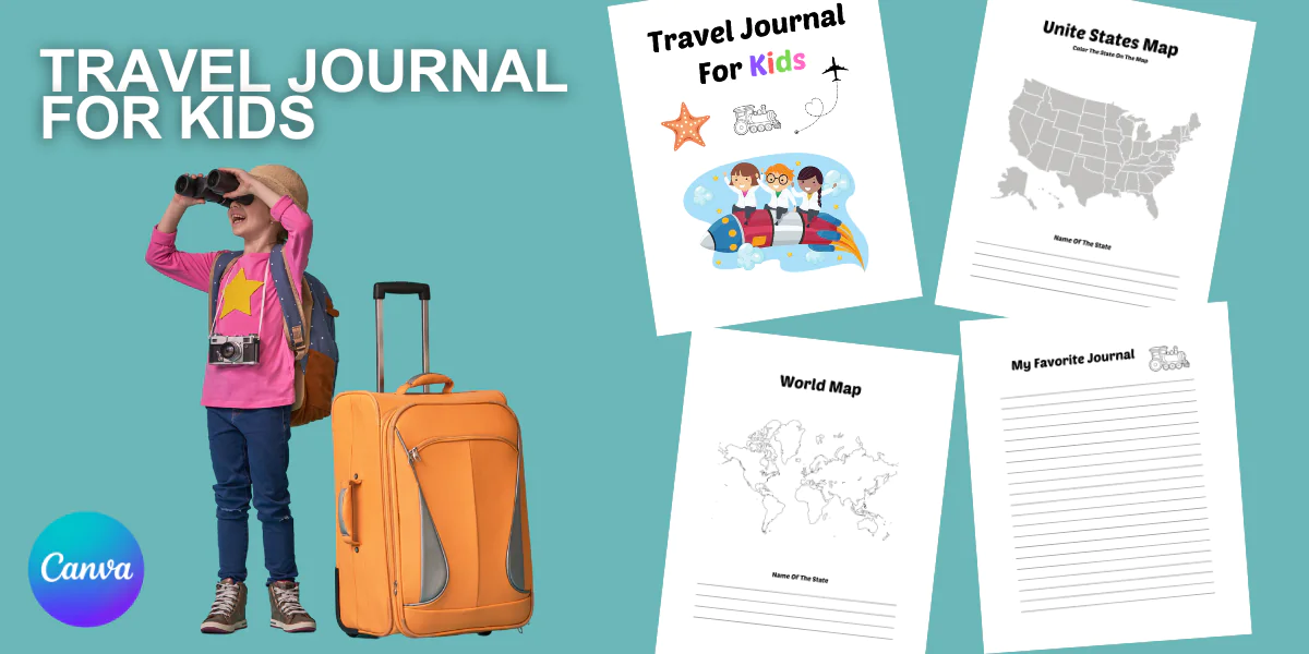 Travel Journal for Kids – Canva Template (31 Pages)