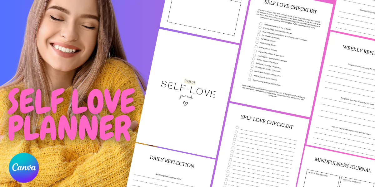 Self Love Planner - Canva Template - 25 pages